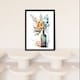 image 2 of Wine Bottle Wildflowers Watercolour Orange Black Framed Wall Art Print A4