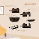 image 4 of PawHut Wall Mounted Cat Tree 4PC Kitten Activity Centre with Sisal, Brown