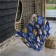 image 3 of White, Blue & Gold Leaves on Navy Background (Blanket)