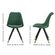 image 7 of Set of 2 Sofia Ergonomic Modern Dining Chairs Upholstered in Velvet, Metal Legs with Gold End Tips Green