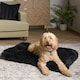 image 1 of OHS Soft Cosy Warm Fluffy Pet Dog Cat Large Cushioned Plump Plush Mat, 80x60cm Black | L
