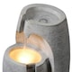 image 5 of Teamson Home Garden Outdoor Water Feature, Modern 3-Tier Cascading Urn Water Fountain, With LED Lights, Grey