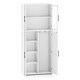 image 2 of COSTWAY Broom Closet Storage Cabinet Wooden Utility White