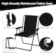 image 6 of 2 Pack Folding Beach Deck Chair with Armrests Portable Camping Garden Picnic | Black