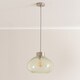 image 2 of ValueLights Corinne Green Glass Brushed Chrome Cap Light and Bulb