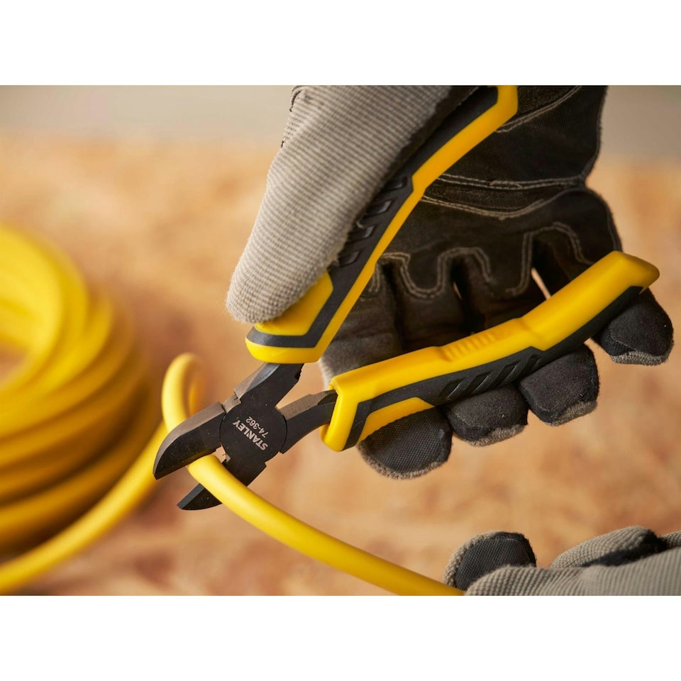 image 1 of Stanley Hand Tools Controlgrip Diagonal Cutting Pliers - Multi Colour - 180mm (8in)
