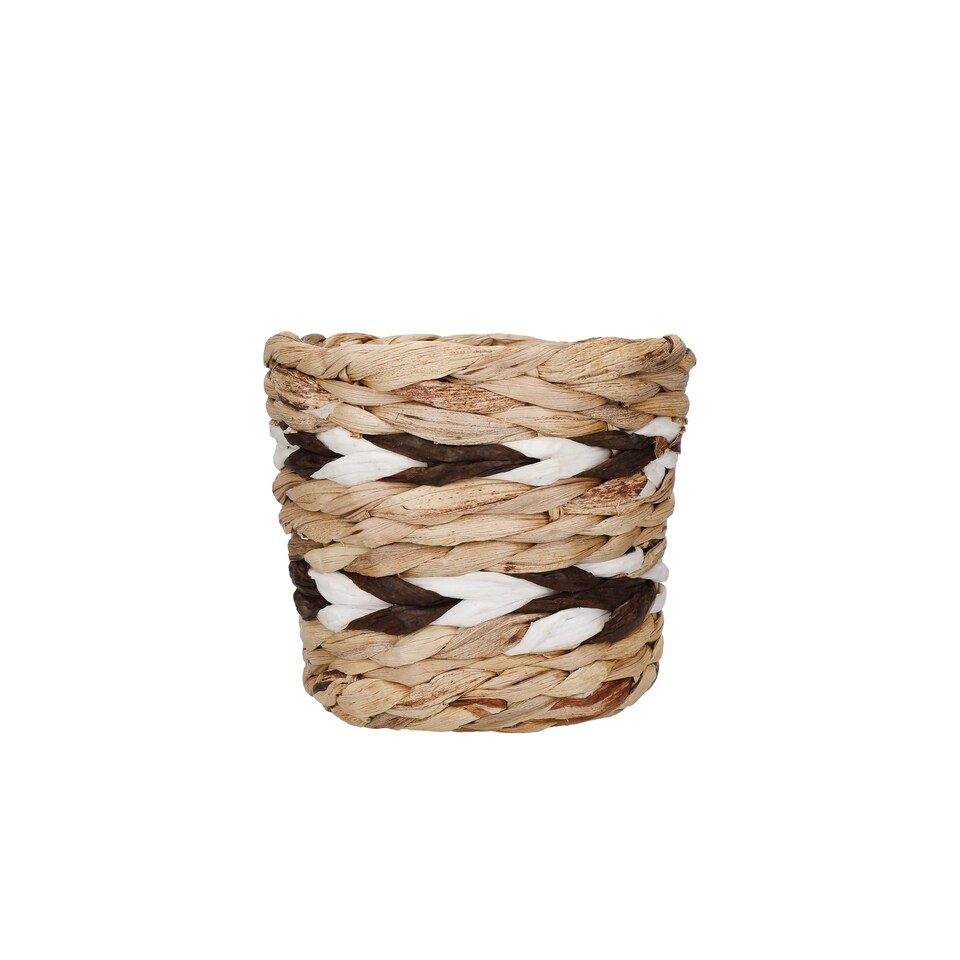 image 1 of KitchenCraft Natural Woven Indoor Plant Pot with Striped Design