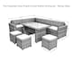image 5 of The Tarporley Grey 9 Seat Corner Rattan Dining Set - Rising Table