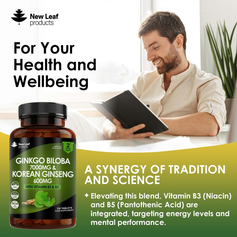 image 1 of Ginkgo Biloba, Korean Ginseng Tablets