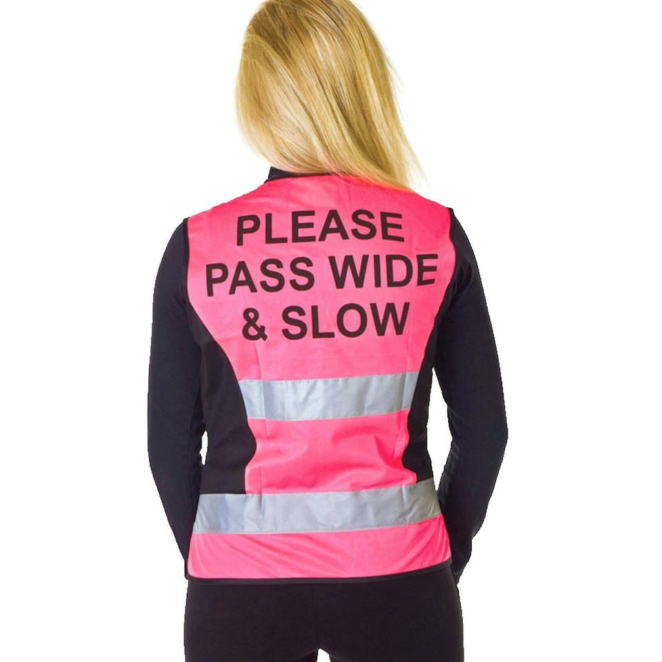 HyVIZ Please Pass Wide & Slow Reflective Waistcoat - Pink/Black - Large