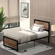 image 2 of HOMCOM Single Size Metal Bed Frame w/ Headboard & Footboard, 97x195x103cm