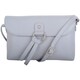 image 1 of Premium Soft Genuine Leather Cross Body Shoulder Bag, Tassel Detail Grey | Light Grey