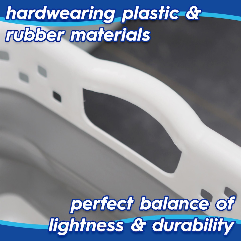 image 1 of Harbour Housewares Collapsible Laundry Basket - 42L - White/Grey | White | White/Grey