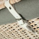 image 3 of 60cm White Wash Chest Wicker Picnic Basket with Cotton Lining Grey | Grey | One Size