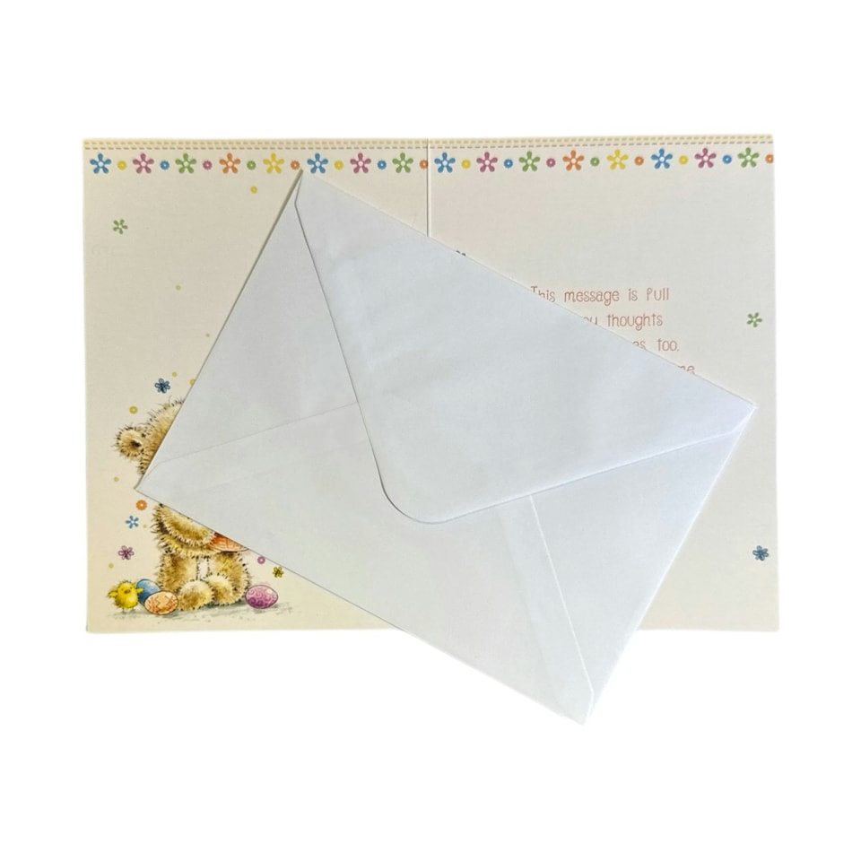 image 1 of For Dear Daughter Teddy Holding Egg Basket Design Easter Card