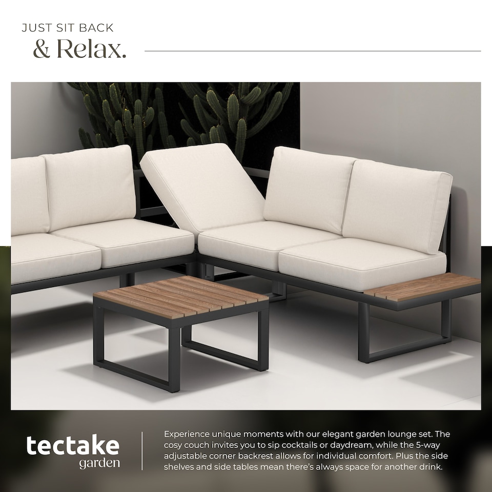 image 1 of Eliar Garden Lounge Set, 4-piece, with aluminum frame