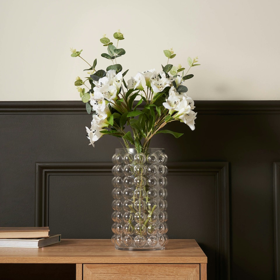 image 1 of BHS Medium Bobble Glass Vase, Clear Clear | Clear
