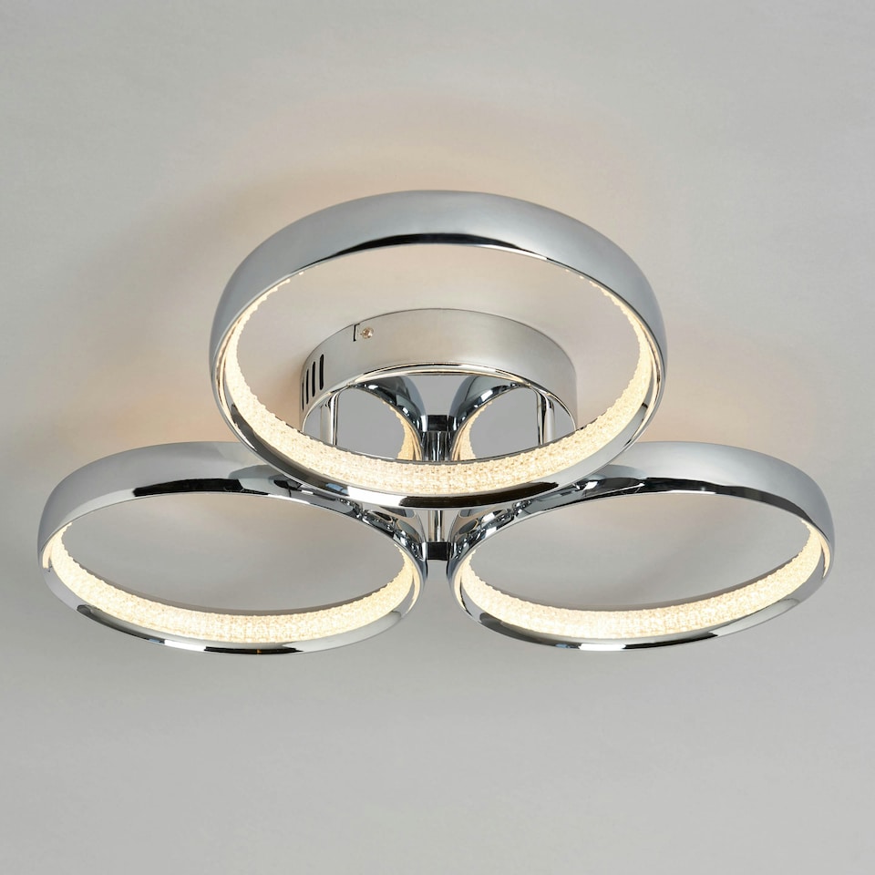 image 1 of BHS Lena Flush Ceiling Light, Silver Grey | Silver