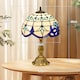 image 5 of HOMCOM Stained Glass Table Lamp, Handmade Antique Bedside Lamp for Bedroom, Living room, Home, Nightstand, Decorative Night Light, Blue