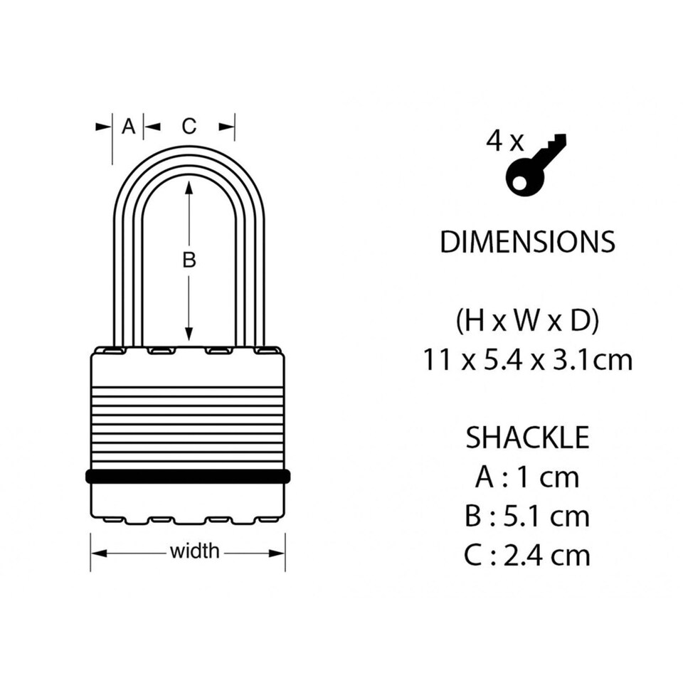 image 1 of Master Lock Excell Weather Tough Padlock | Multi | Multi Colour | 1