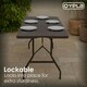 image 5 of Oypla 6ft Folding Rattan Trestle Table Heavy Duty Catering Garden Party 1.8m Black