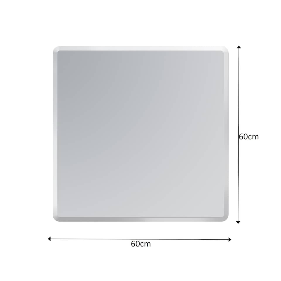 image 1 of Showerdrape Trafalgar Square Wall Mounted Frameless Bevelled Edge Bathroom Mirror 60 x 60cm | Chrome | Mirror | 1