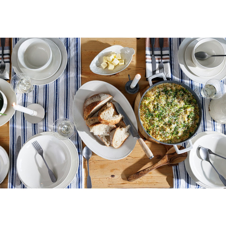 image 1 of Mikasa Serving Platter White Ceramic Oval 39cm