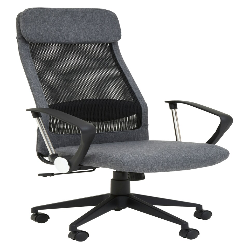 image 1 of Interiors by Premier Brent Black Mesh And Grey Fabric Home Office Chair