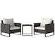image 1 of Outsunny 3PCS Rattan Bistro Glass Top Table and Chairs Set with 4 Cushions
