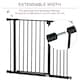 image 10 of PawHut Pressure Fitted Pet Dog Safety Gate Metal Fence, Black