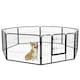 image 1 of Pawhut Pet Pen Guinea Dog Pig Puppy Playpen Play House Steel Hutch Metal Grey