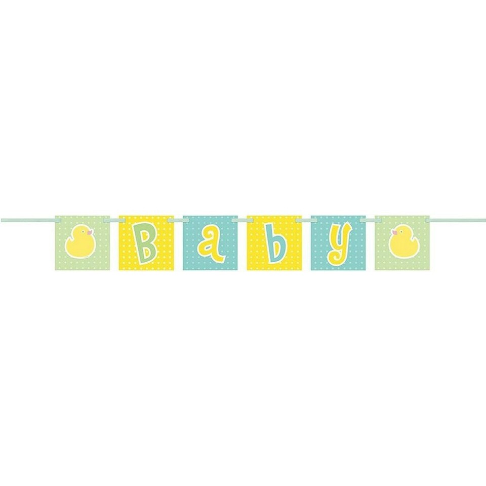 Unique Party Polka Dot Baby Shower Bunting - Yellow/Blue/Green - One Size