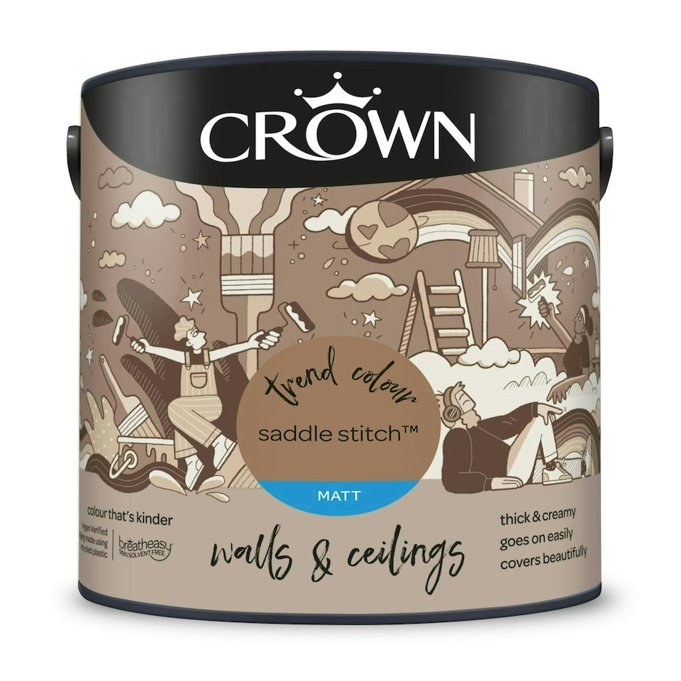 image 1 of Crown Walls & Ceilings Matt 2.5L Saddle Stitch