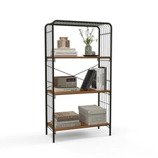 COSTWAY 4-Tier Open-Back Storage Shelf Display Rack