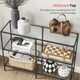 image 7 of 3-Tier Glass Console Table with Steel Frame, Hallway and Living Room Storage Table, Black