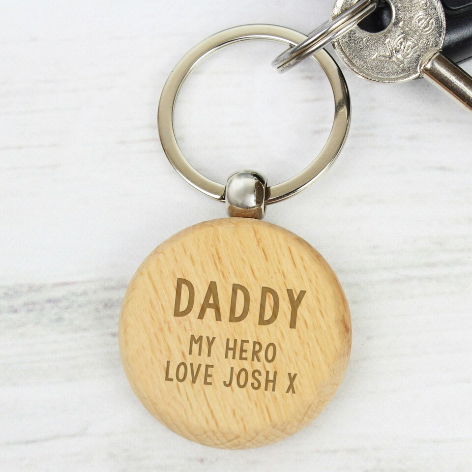 image 1 of Personalised Free Text Wooden Keyring