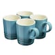 image 2 of Cooks Professional 4 Piece Mug Set |  Durable Dishwasher Safe Stoneware | 350ml | Blue | Teal