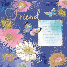 Words 'n' Wishes Artistic Birthday Card for a Friend, 'Happy Birthday' Greeting Card Friend, 227 x 184mm