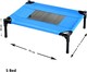 image 2 of Actiaspet Elevated Dog Bed Oxford Mesh Pet Cot Indoor or Outdoor (Blue, Small)
