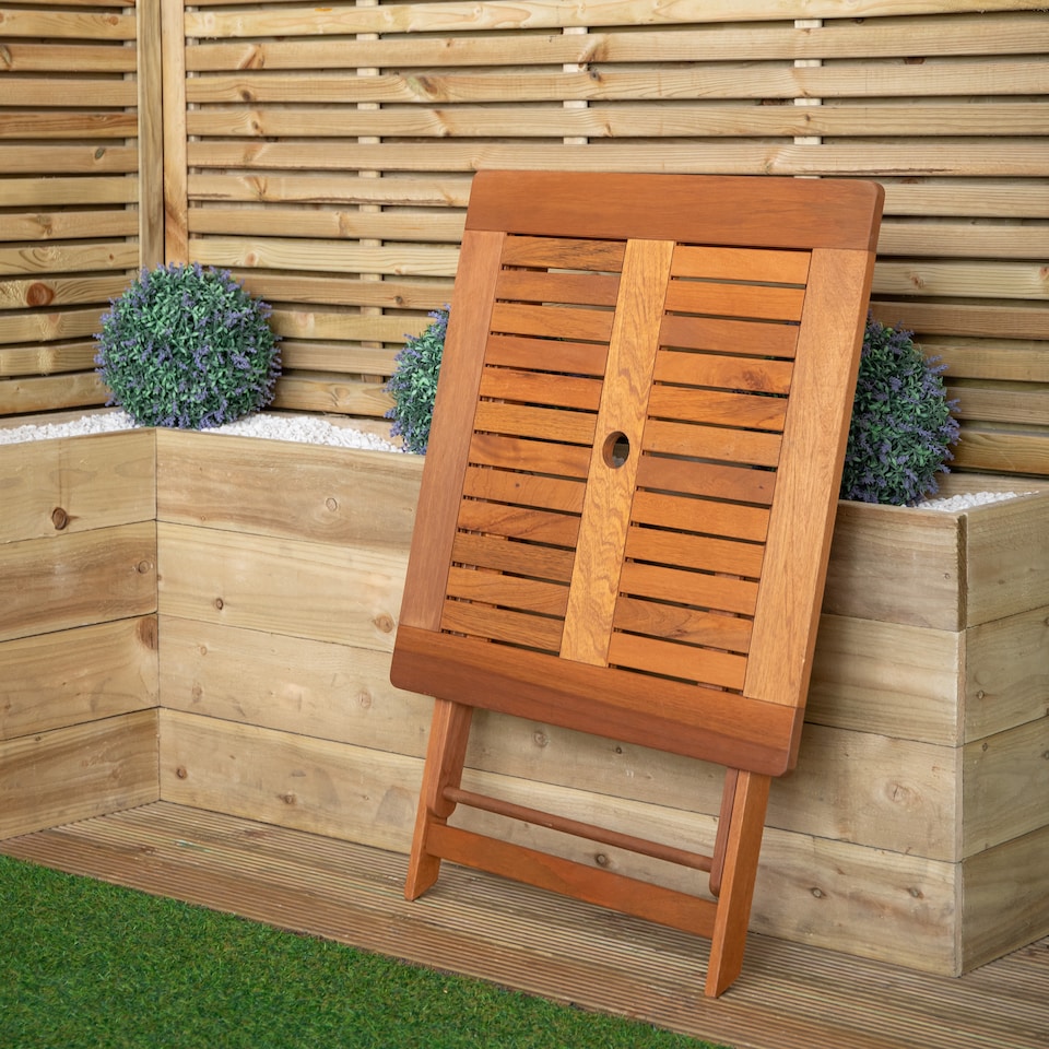 image 1 of Windermere Outdoor 4 Person Folding Square Wooden Table