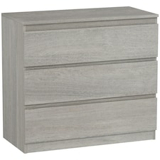 HOMCOM Chest of Drawers, 3 Drawer Storage Cabinet Unit for Bedroom, Grey Grey