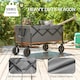 image 3 of Outsunny 160L Folding Trolley Cart w/ Adjustable Handle, Grey and Orange