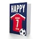 image 2 of Football Strip Kit White Red Top On Age 7 Year Old Child Kids 7th Birthday Card