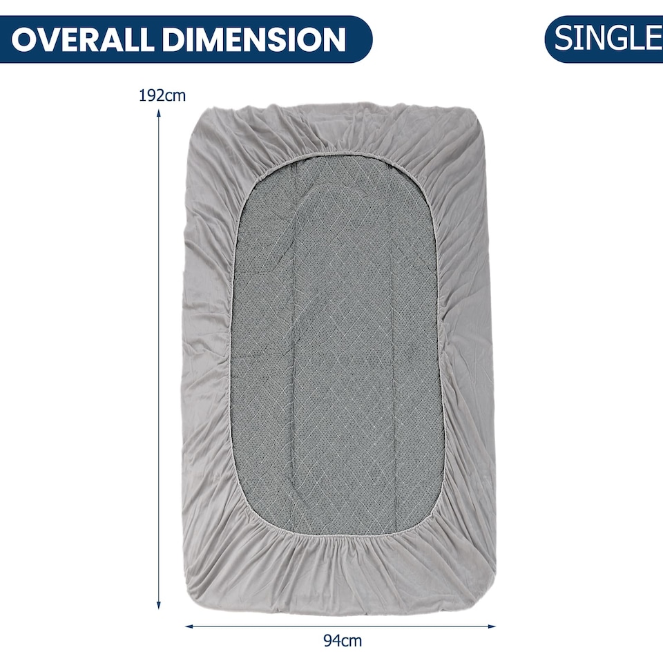image 1 of COSTWAY Single Size Mattress Protector  Luxury Super Soft Velvet Mattress Topper