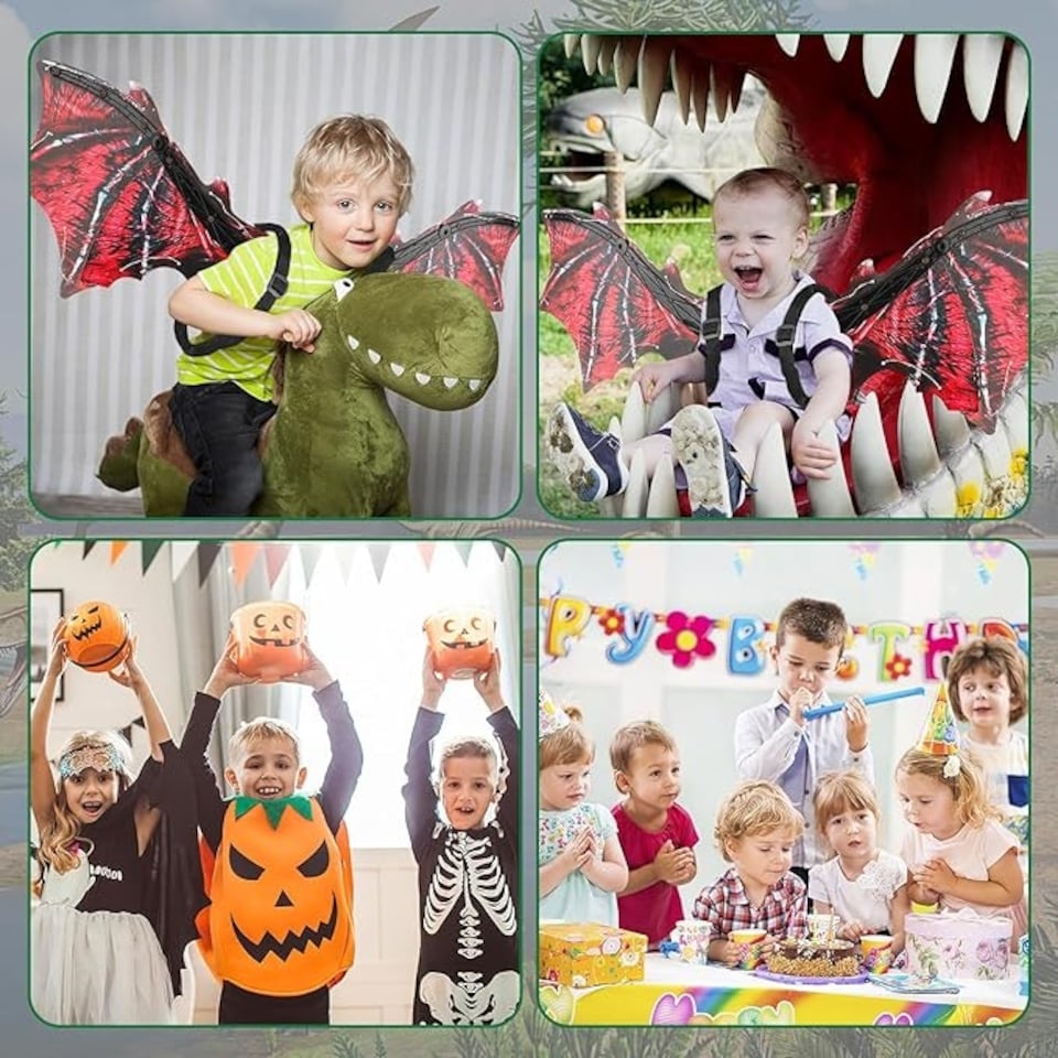 image 1 of Electric Light-Up Dinosaur Wings with Sound – Motorized Flapping Wings for Kids & Adults – Costume Accessory for Halloween, Cosplay & Parties