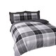 image 1 of Argyle Design Tartan Polyester Duvet Set With Pillowcase Grey | Single