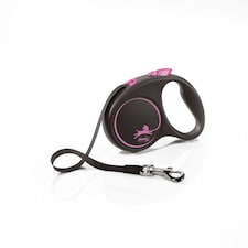 Flexi Small Retractable Dog Lead - Pink/Black - 5m