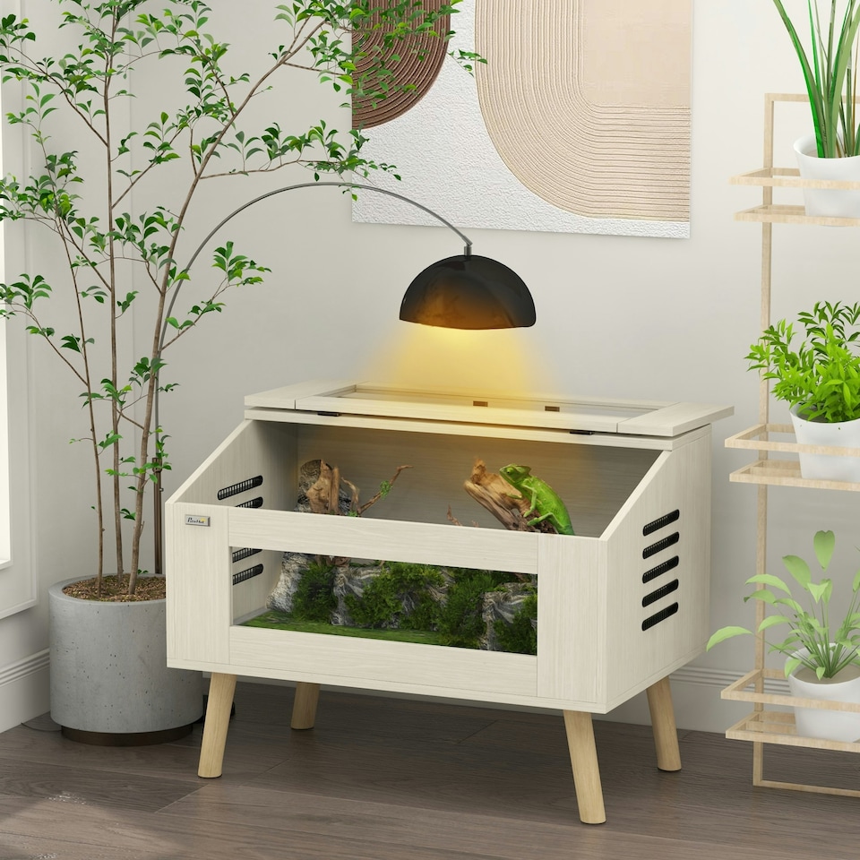image 1 of PawHut Reptile Terrarium, 111L Snake Vivarium with Tempered Glass Windows