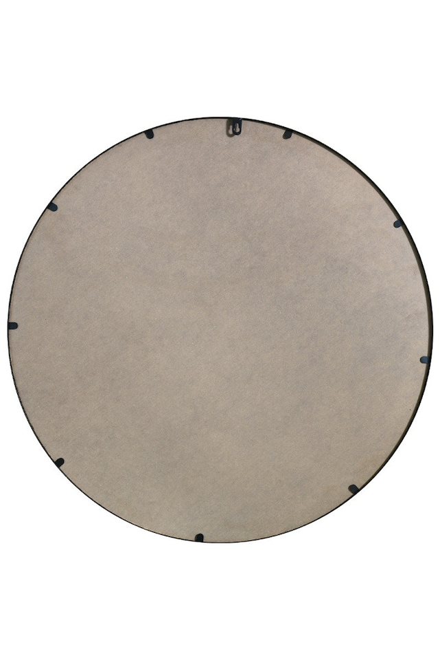 image 1 of The Fenestra - Black Edged Circular Modern Wall Mirror 43" (110CM) Diameter | Black