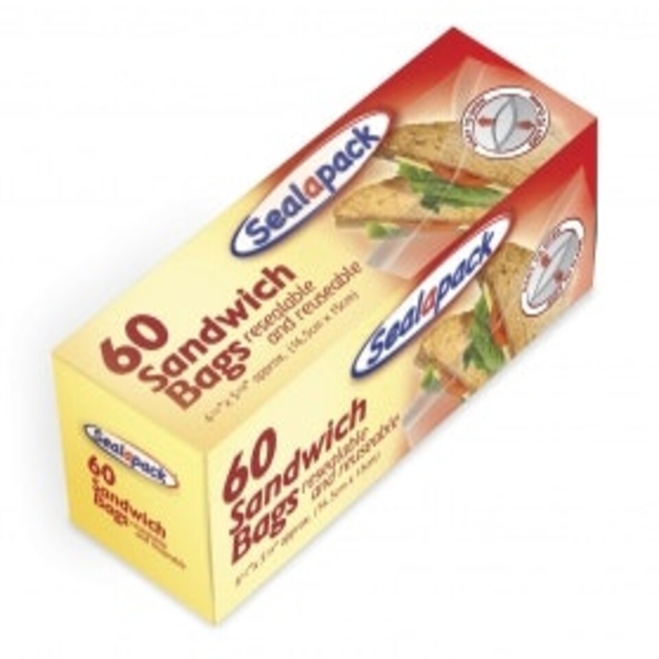 image 1 of Resealable Sandwich Bags 165mm x 150mm Pack 60